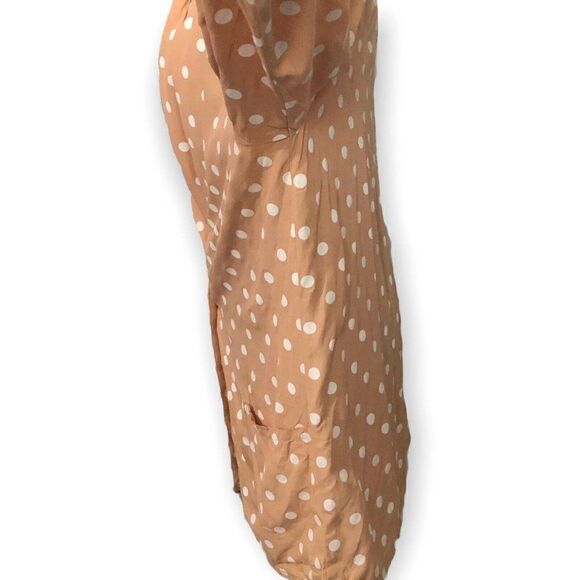 Brittany Nicole Vintage Polkadot Tan Peach Blazer Size Medium Long Sleeve Mid - Picture 4 of 11